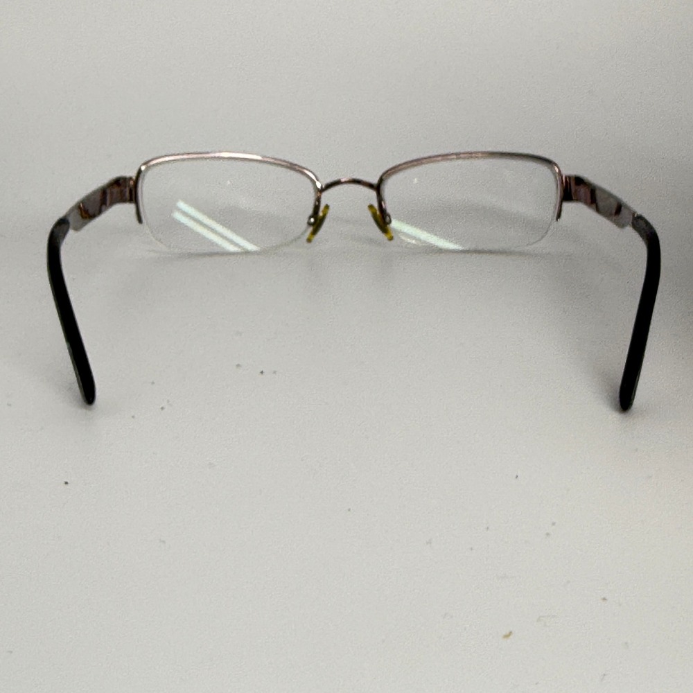 Gucci Womens Rectangular Half Rim Eyeglasses Brown Strass Crystal GG 22348 - Picture 3 of 7